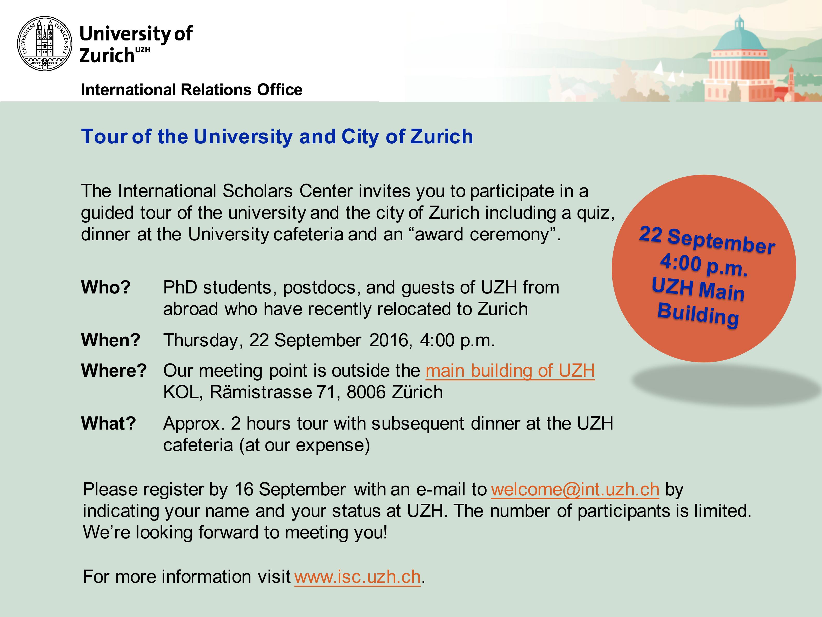 ISC - Tour of the City and University of Zurich