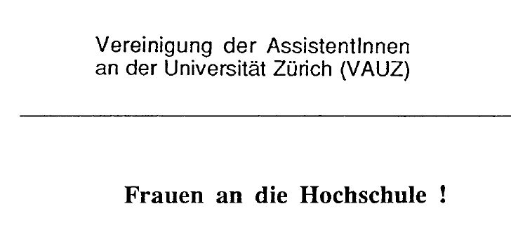 Frauen an die Hochschule