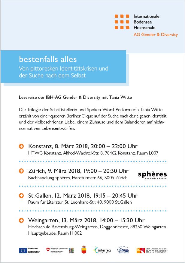 Lesereise der IBH-AG Gender & Diversity mit Tania Witte